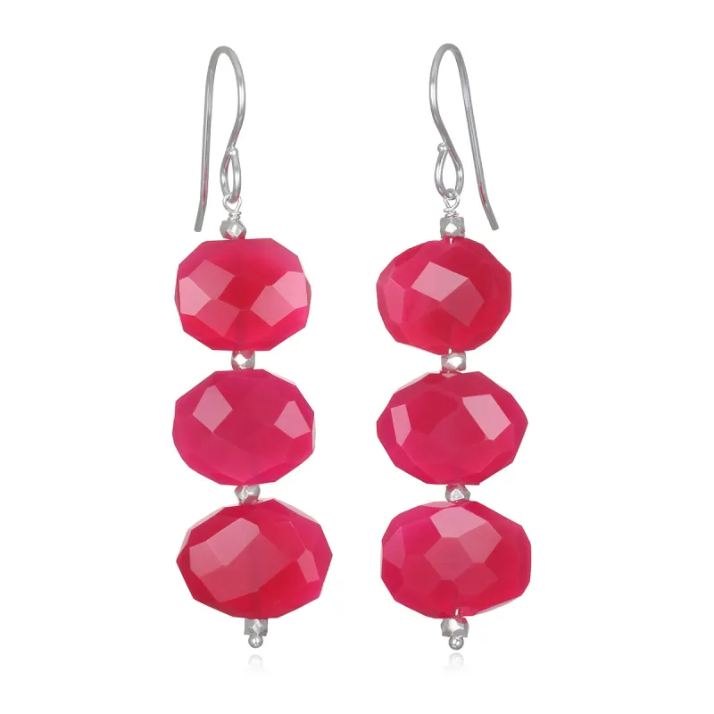 Grand Dangles - Fuchsia Chalcedony sold by Amelia Rose Design