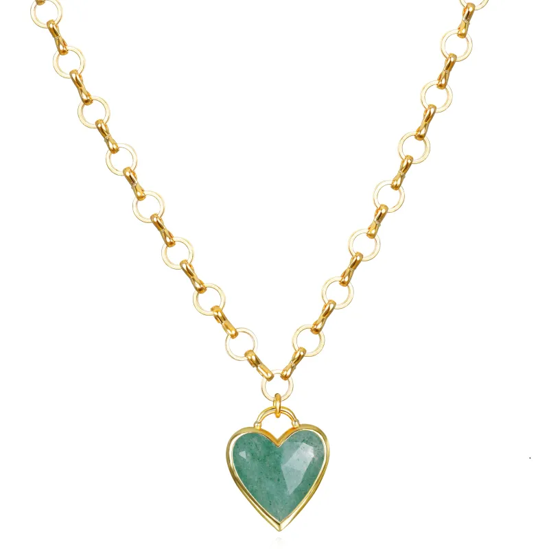 New!  Petite Loop Heart Necklace-Aventurine sold by Amelia Rose Design