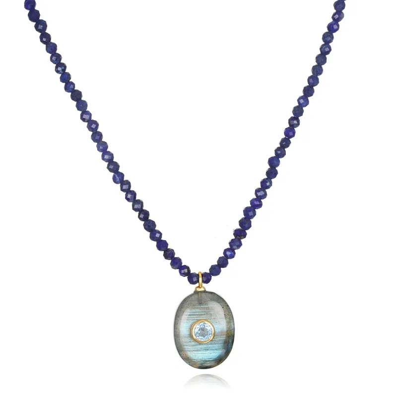 New!  Triple Gemstone Beaded Chokers-Labradorite & Lapis sold by Amelia Rose Design