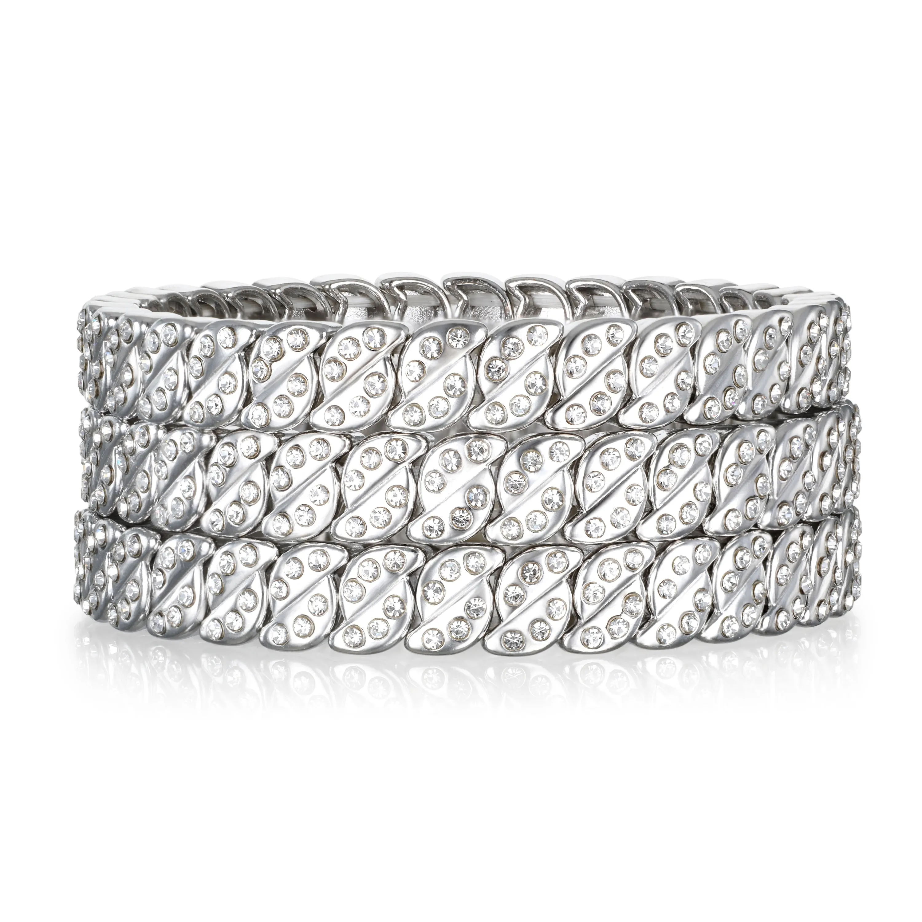 Pavé Silver Beaded Bracelet sold by Amelia Rose Design product image thumbnail 2