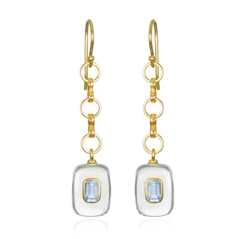 New! Topaz & Quartz Rectangle Dangles sold by Amelia Rose Design