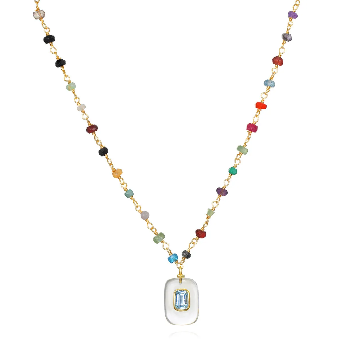New! Rainbow, Topaz & Quartz Necklace sold by Amelia Rose Design
