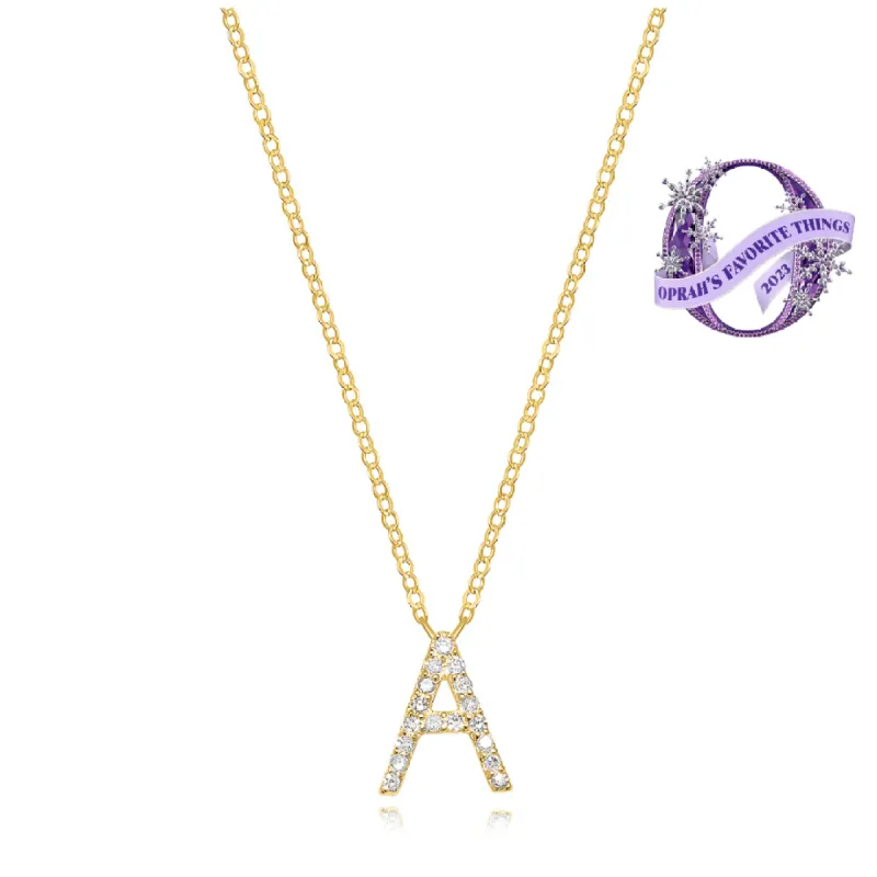 Diamond Initial Necklace-Gold sold by Amelia Rose Design