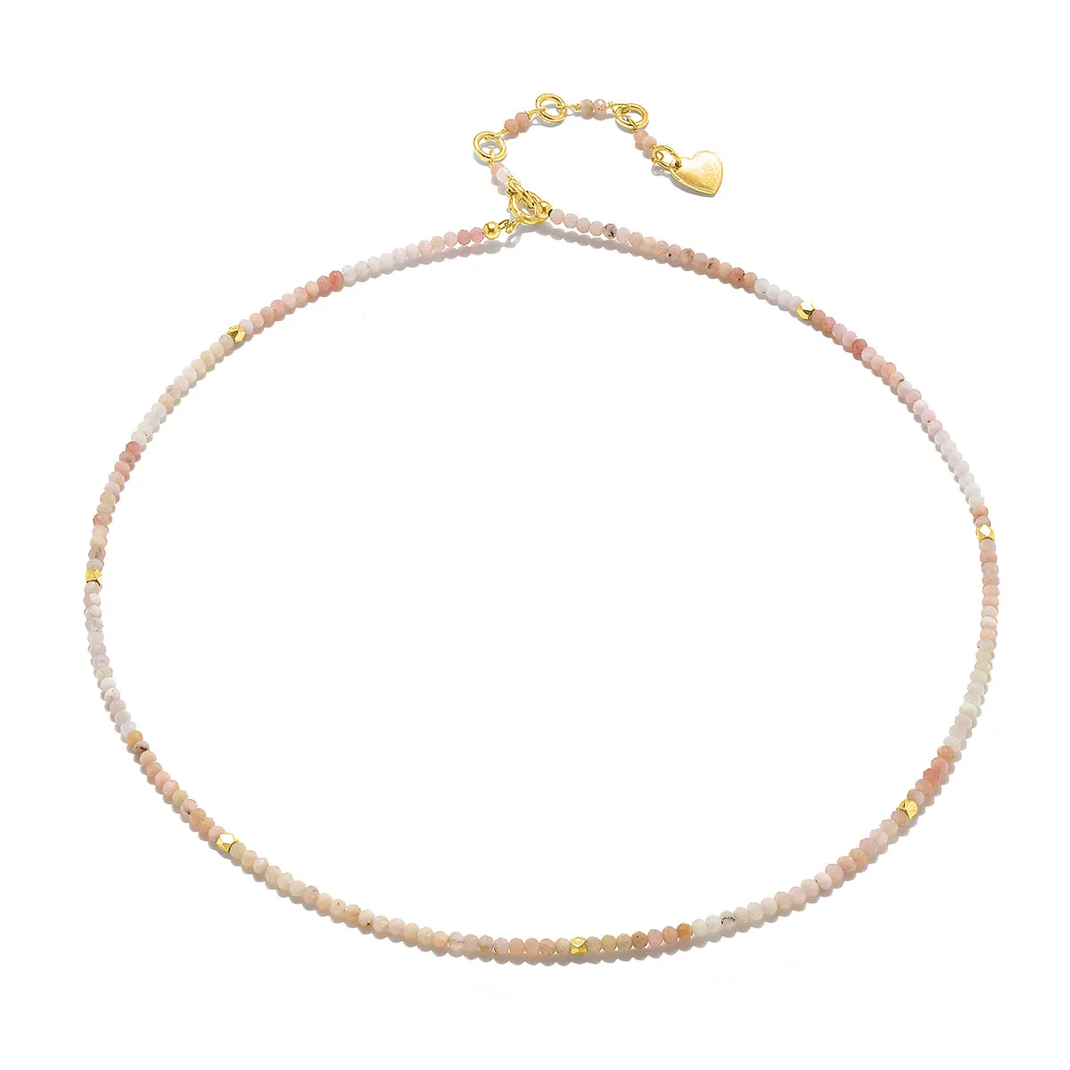 Beaded Layering Necklace-Pink Opal sold by Amelia Rose Design
