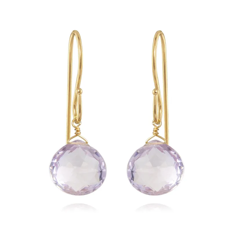 New! Briolette Dangles-Pink Amethyst sold by Amelia Rose Design