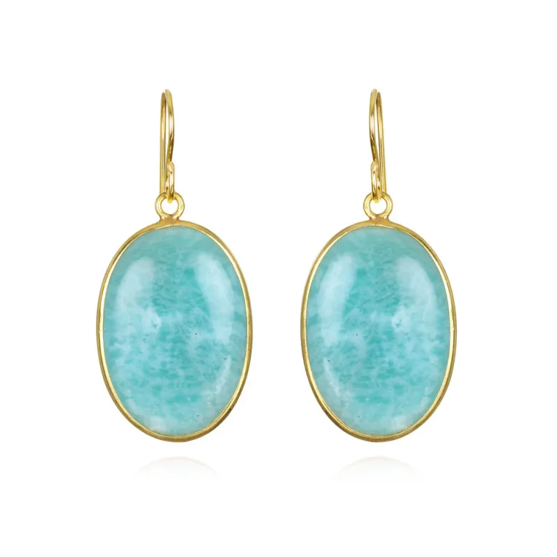 Framed Amazonite Oval Dangles sold by Amelia Rose Design