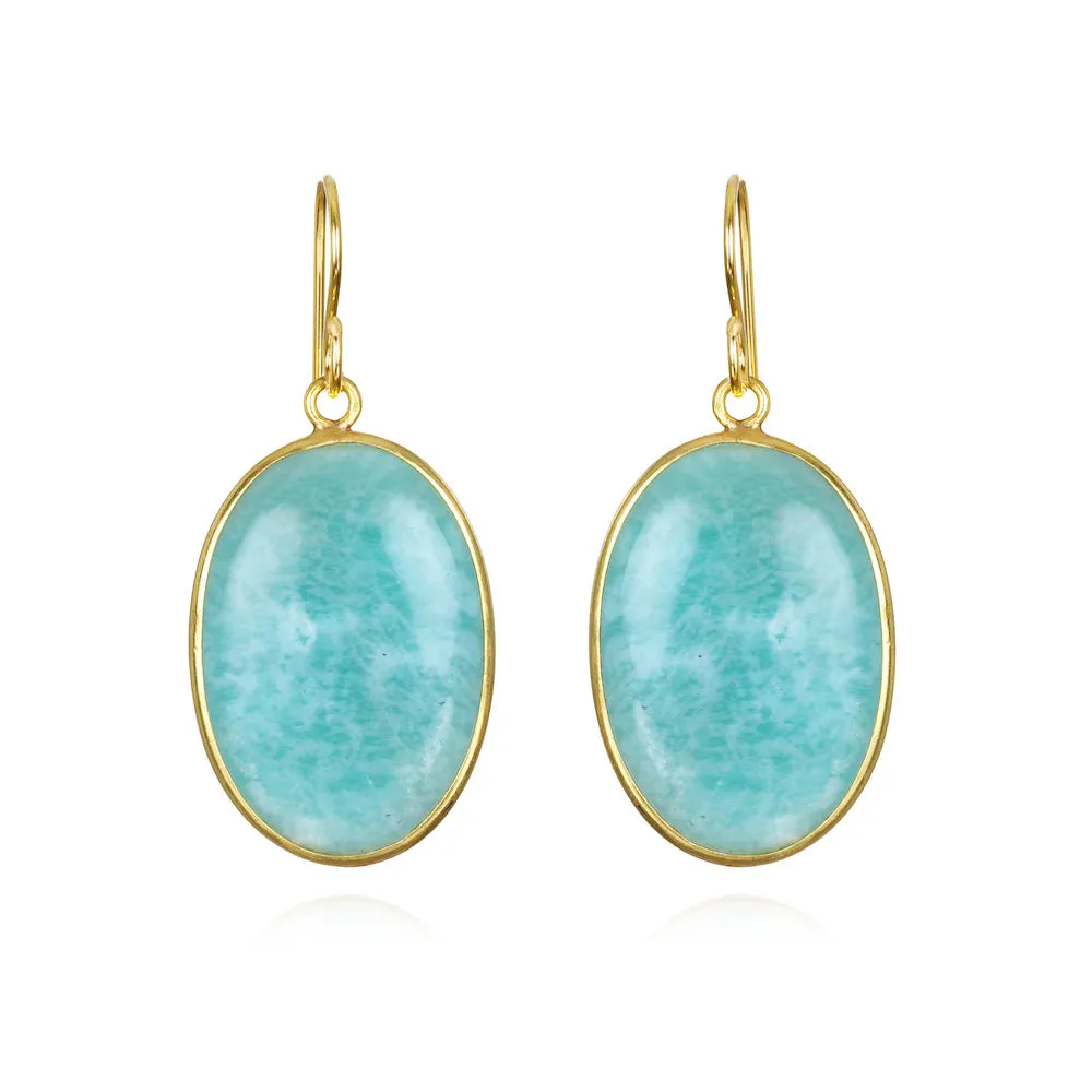 Framed Amazonite Oval Dangles sold by Amelia Rose Design
