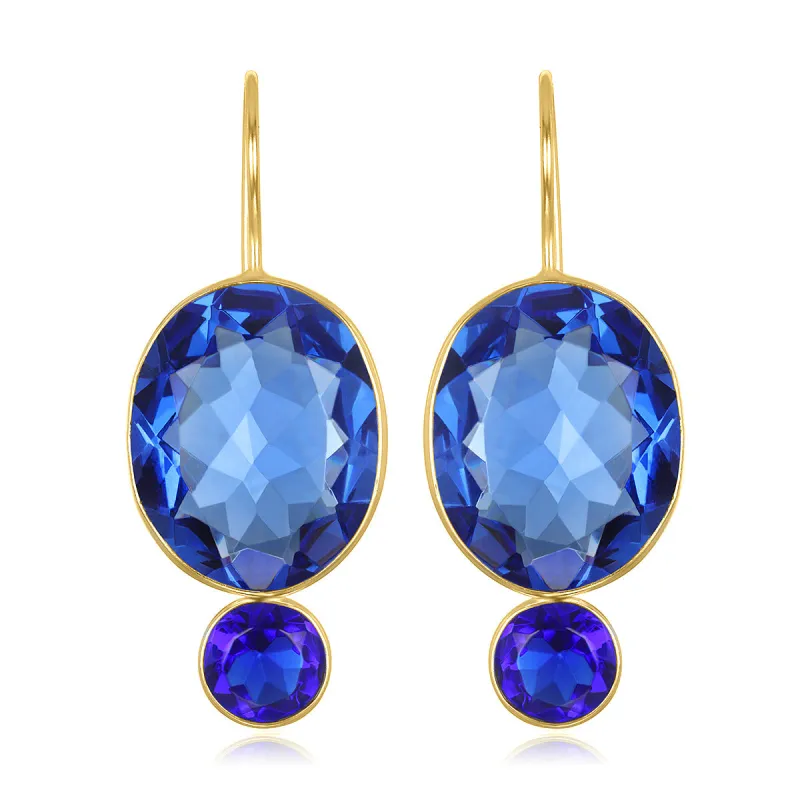 Valencia Grand Oval Earring-Hydrangea Gold sold by Amelia Rose Design