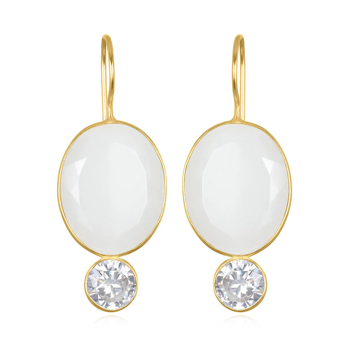 Valencia Grand Oval Earring - Jasmine Gold sold by Amelia Rose Design