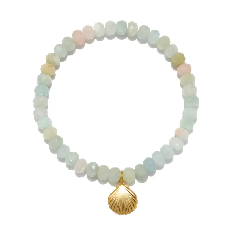 Morganite Scallop Shell Bracelet sold by Amelia Rose Design