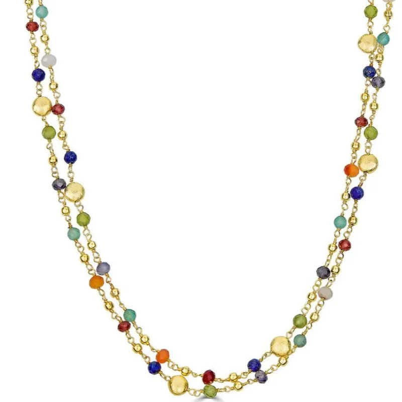 Layered Rainbow Necklace-Sterling Silver sold by Amelia Rose Design