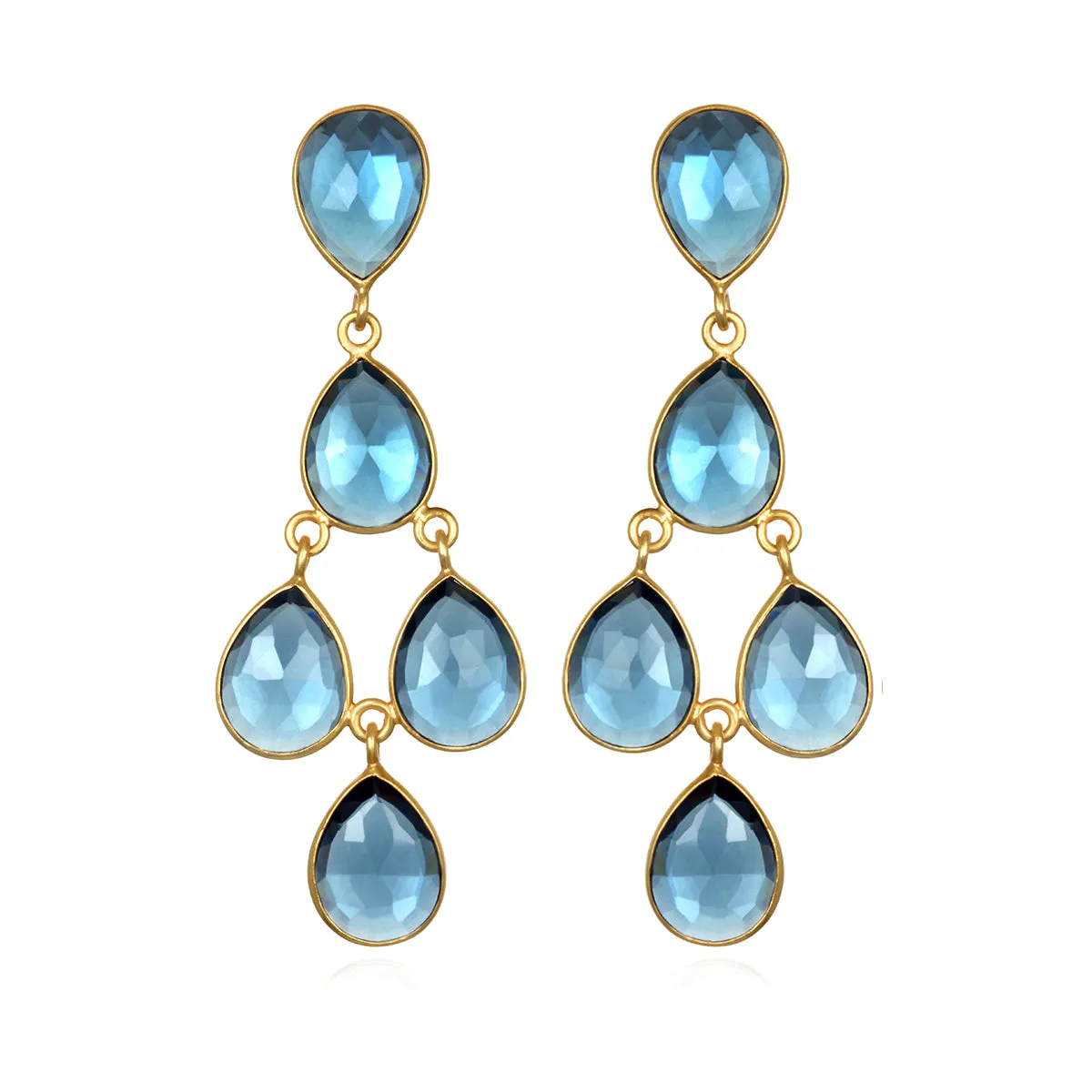 Chandelier Earrings - Sapphire Gold sold by Amelia Rose Design