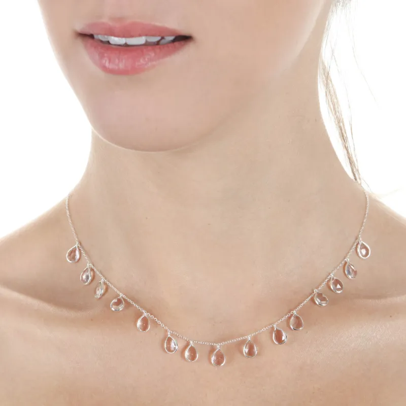 Cabo Gems Necklace-Pink Teardrop sold by Amelia Rose Design