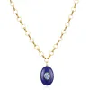 New!  Lapis & Topaz Petite Loop Oval Necklace sold by Amelia Rose Design