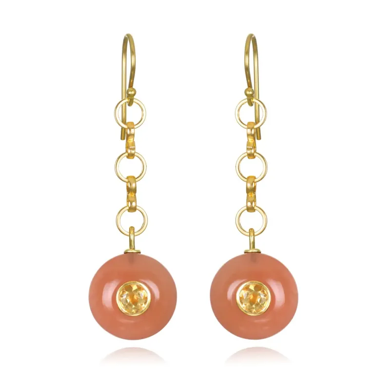 New! Double Gemstone Dangles-Moonstone & Citrine made by Amelia Rose Design