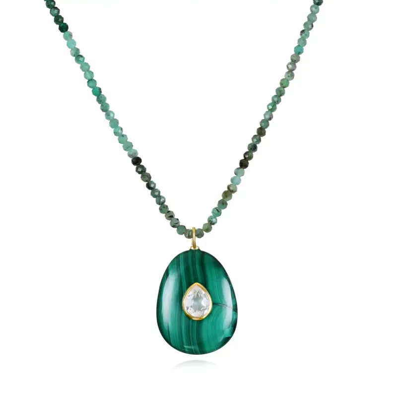 New!  Emerald, Malachite & Topaz Necklace sold by Amelia Rose Design