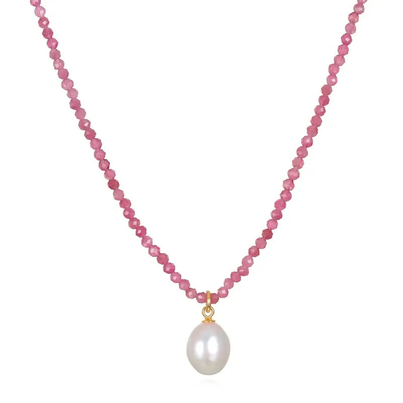 New!  Pearl Choker-Pink Tourmaline sold by Amelia Rose Design