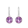 New! Bezeled Round Gem Drop Dangle-Amethyst sold by Amelia Rose Design