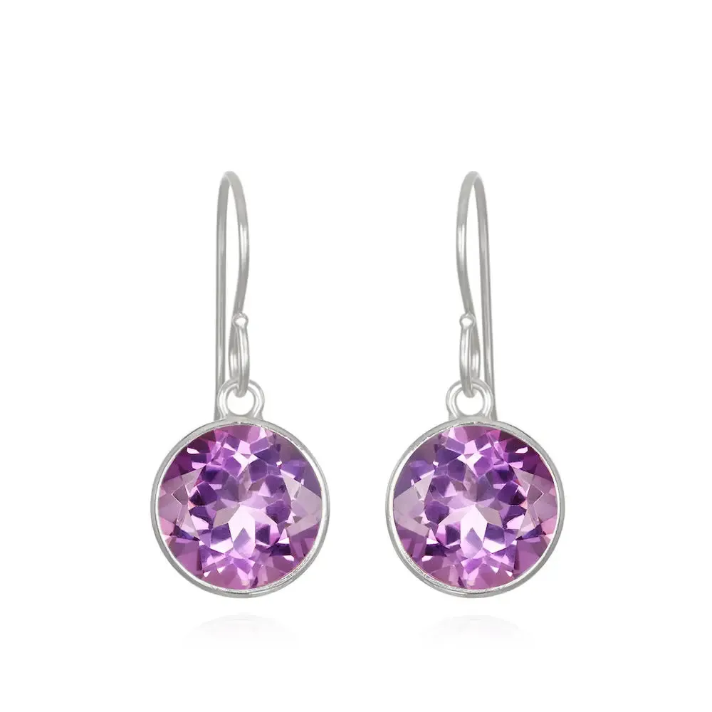 New! Bezeled Round Gem Drop Dangle-Amethyst sold by Amelia Rose Design product image thumbnail 3