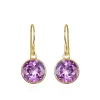 New! Bezeled Round Gem Drop Dangle-Amethyst sold by Amelia Rose Design