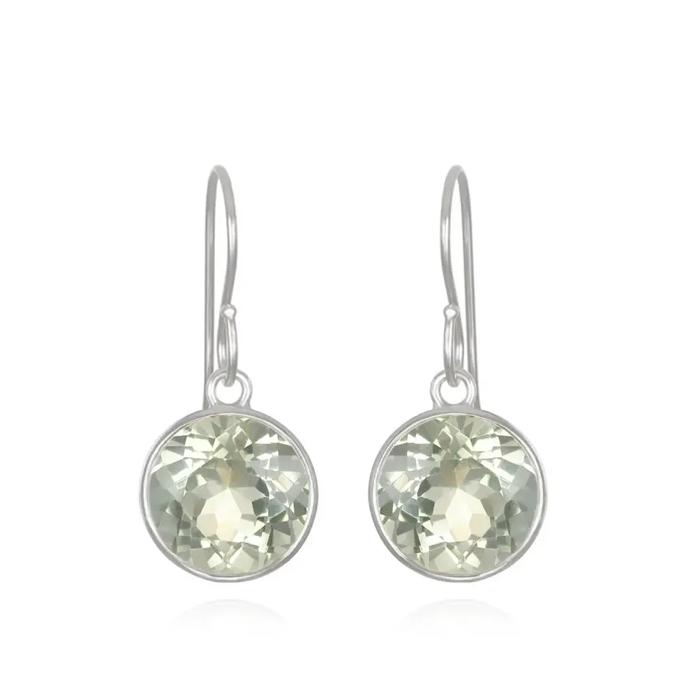 New! Bezeled Round Gem Drop Dangle-Green Amethyst sold by Amelia Rose Design product image thumbnail 3