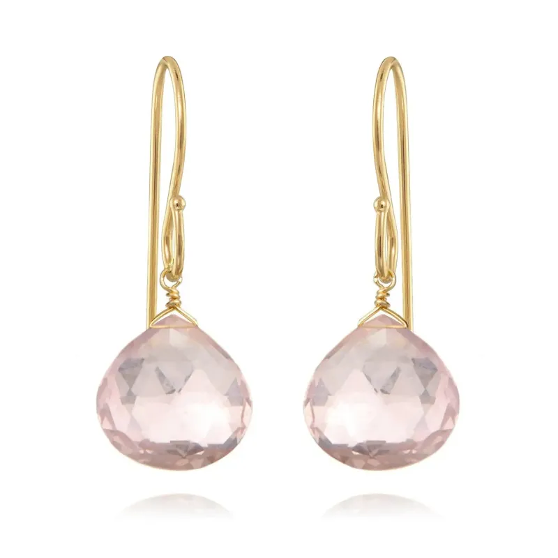 New! Briolette Dangles-Rose Quartz sold by Amelia Rose Design