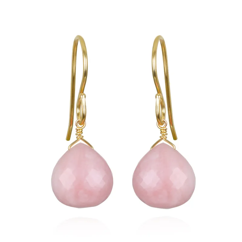 New! Briolette Dangles-Pink Opal sold by Amelia Rose Design