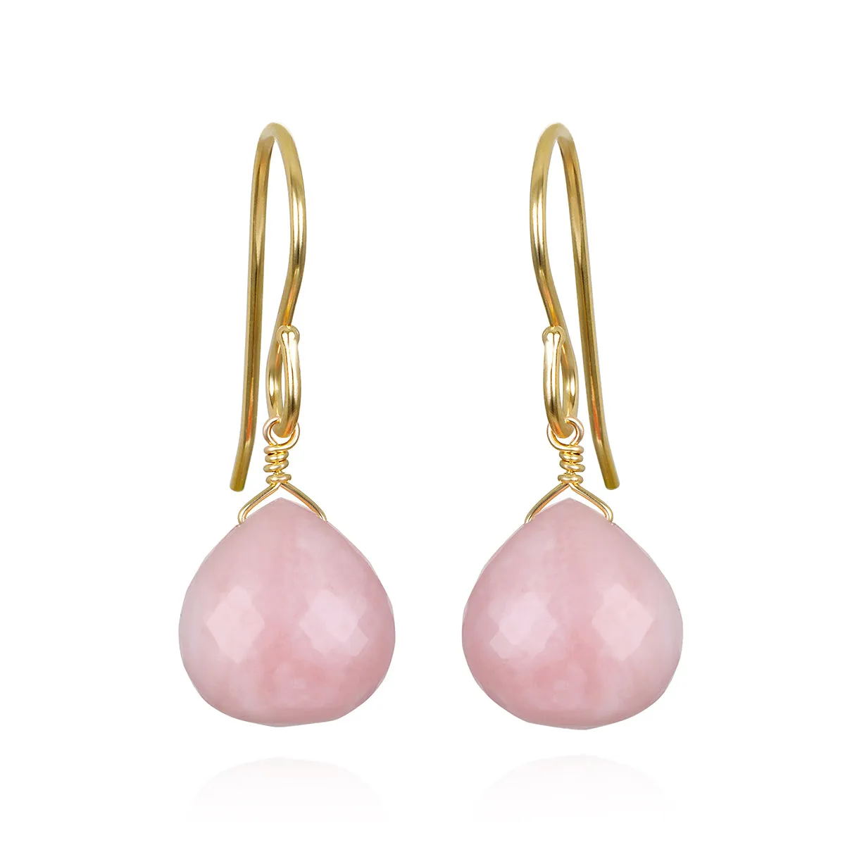 New! Briolette Dangles-Pink Opal sold by Amelia Rose Design