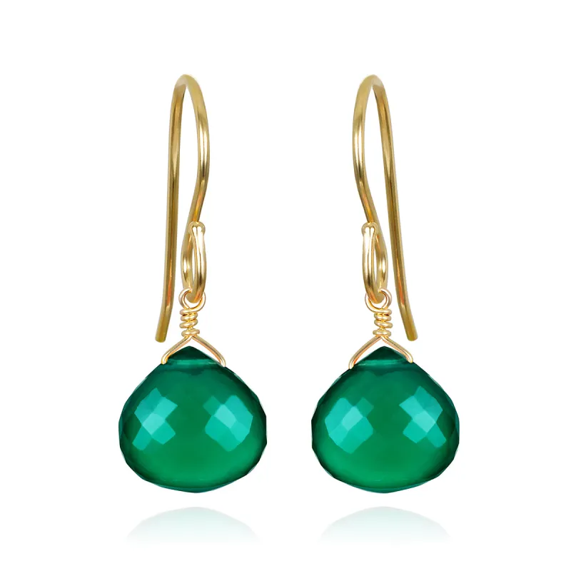 New! Briolette Dangles-Green Onyx sold by Amelia Rose Design