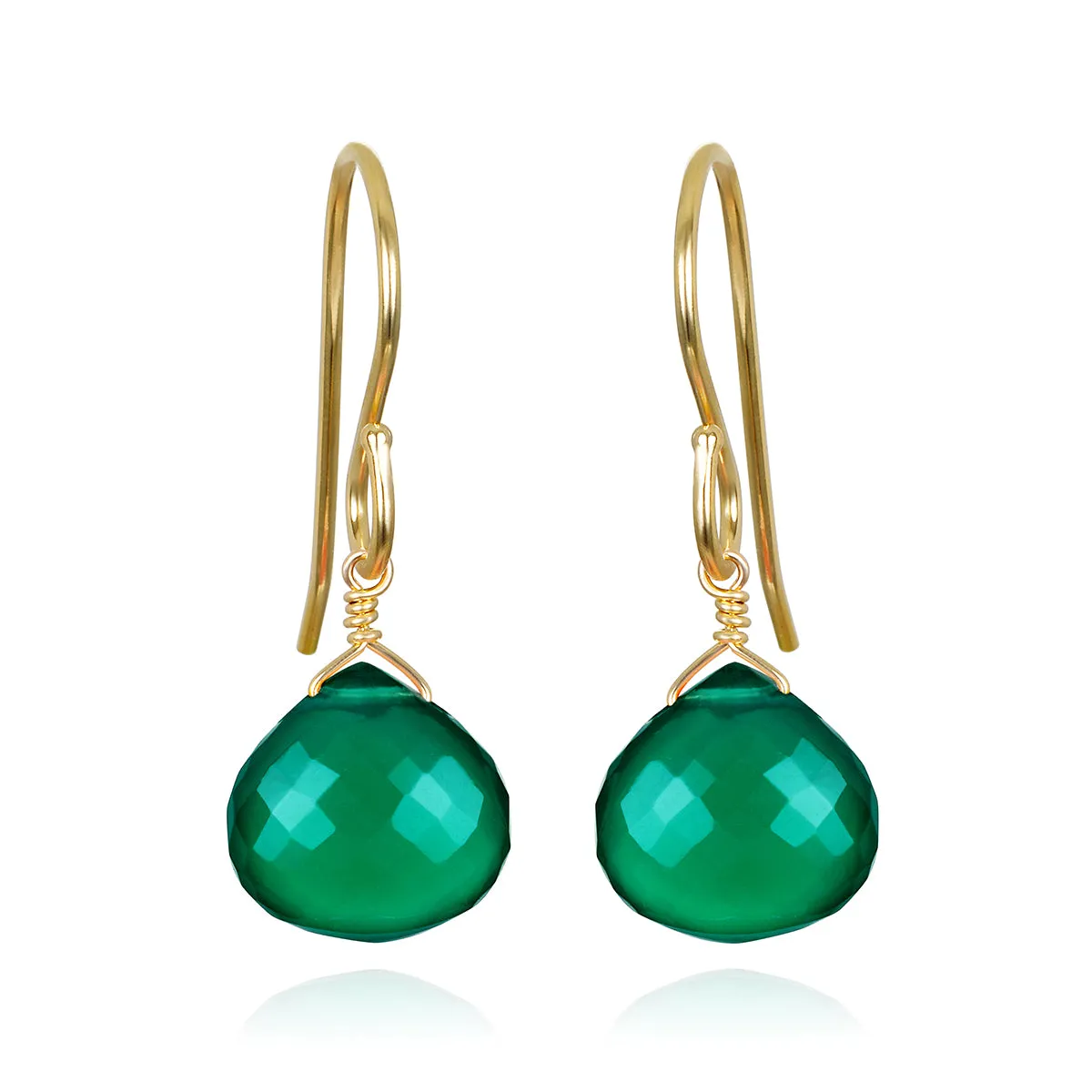 New! Briolette Dangles-Green Onyx sold by Amelia Rose Design
