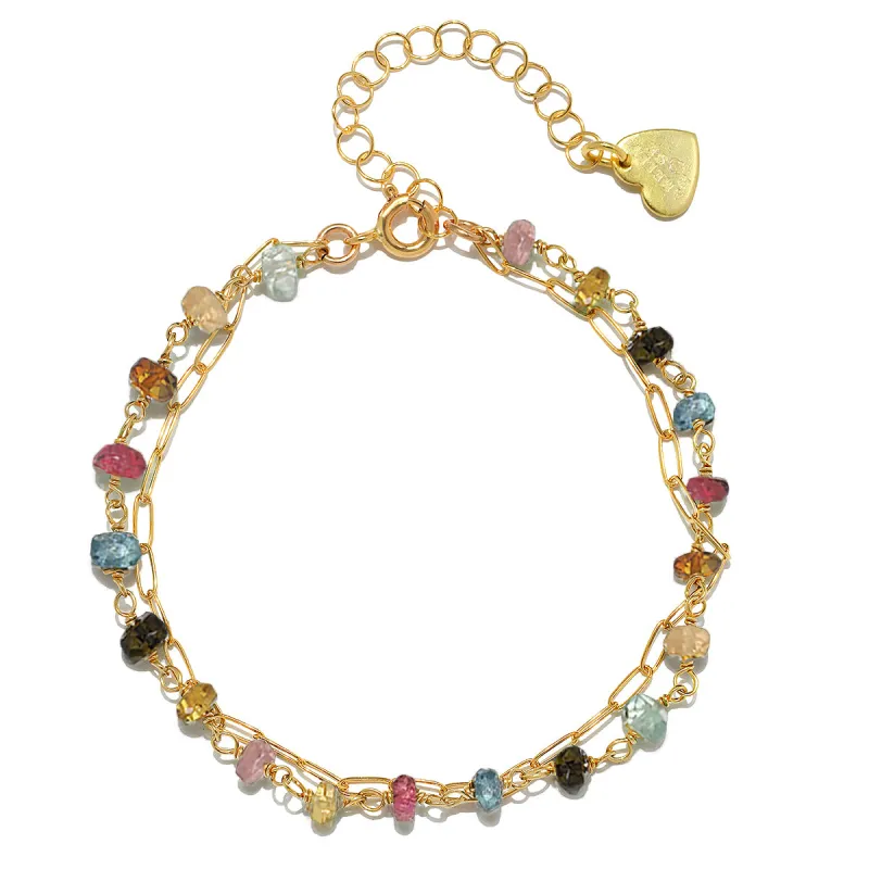 Paperclip Bracelet - Tourmaline sold by Amelia Rose Design