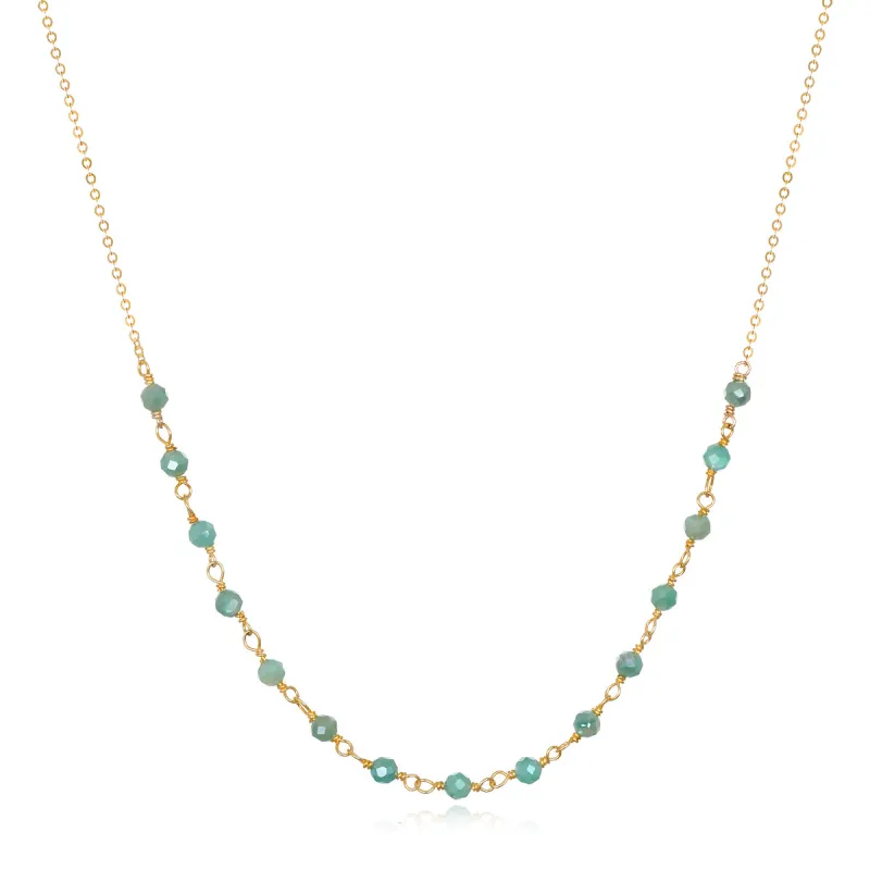 Rondelle Layering Necklace - Emerald sold by Amelia Rose Design
