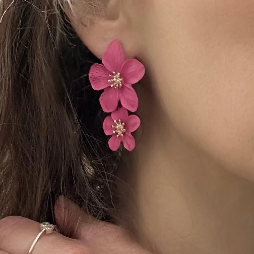 Grand Flower Post Dangles-Navy sold by Amelia Rose Design product image thumbnail 2