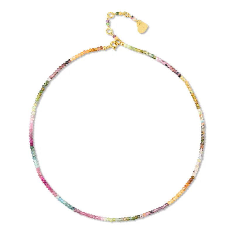 Gemstone Beaded Choker - Watermelon Tourmaline sold by Amelia Rose Design