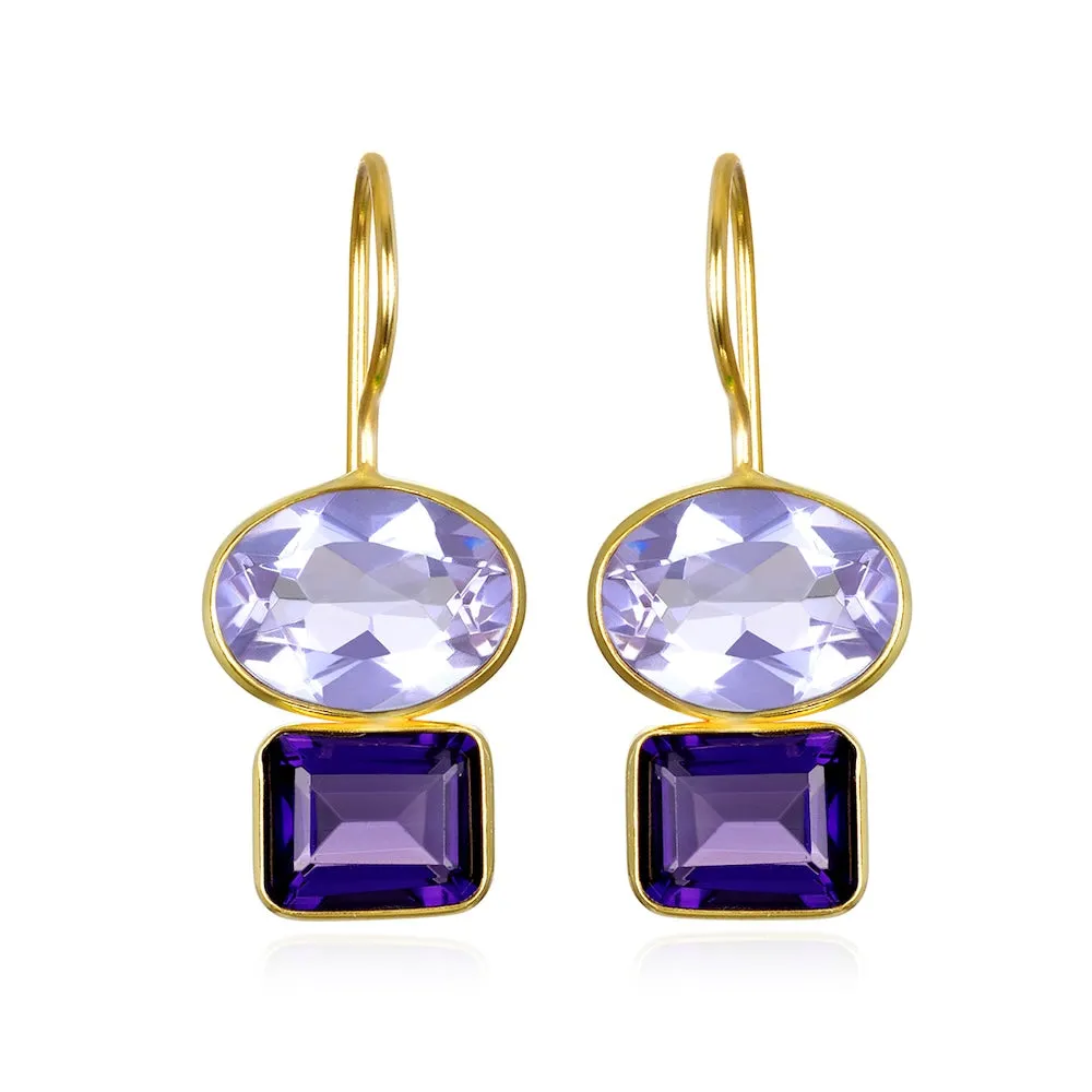 Double Valencia Earring - Lilac & Violet sold by Amelia Rose Design