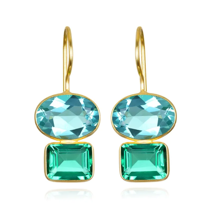 Double Valencia Earring - Aqua & Mint sold by Amelia Rose Design
