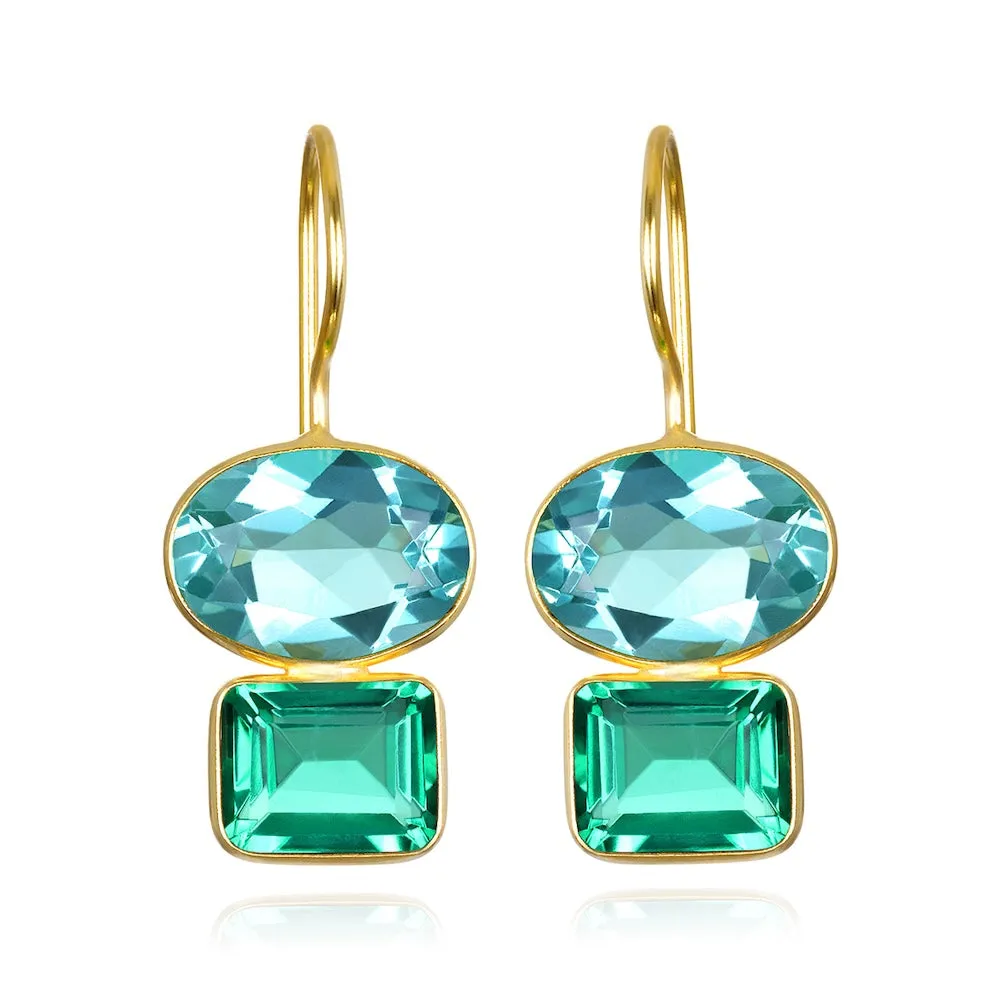 Double Valencia Earring - Aqua & Mint sold by Amelia Rose Design