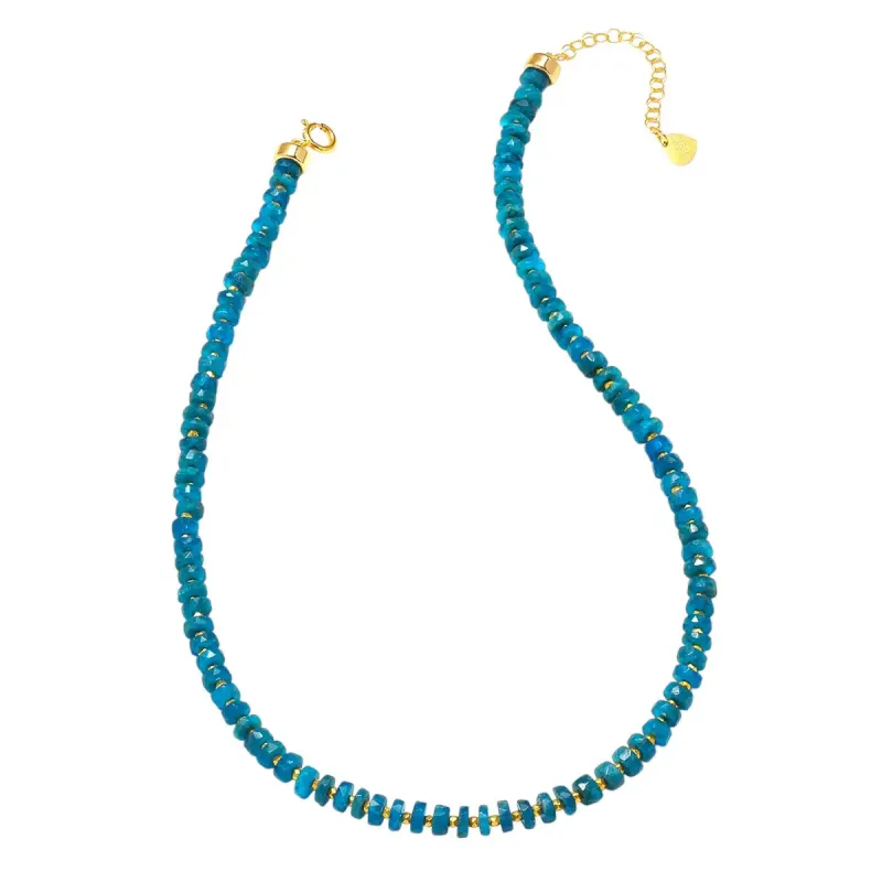 New! Blue Apatite Sparkle Heishi Necklace sold by Amelia Rose Design