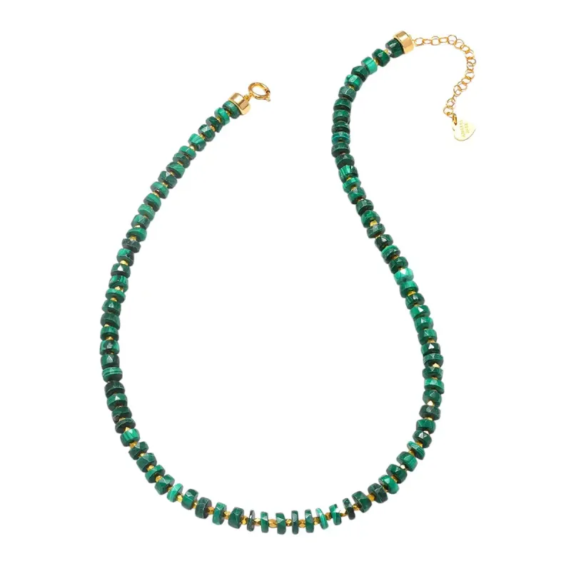 New! Malachite Sparkle Heishi Necklace sold by Amelia Rose Design