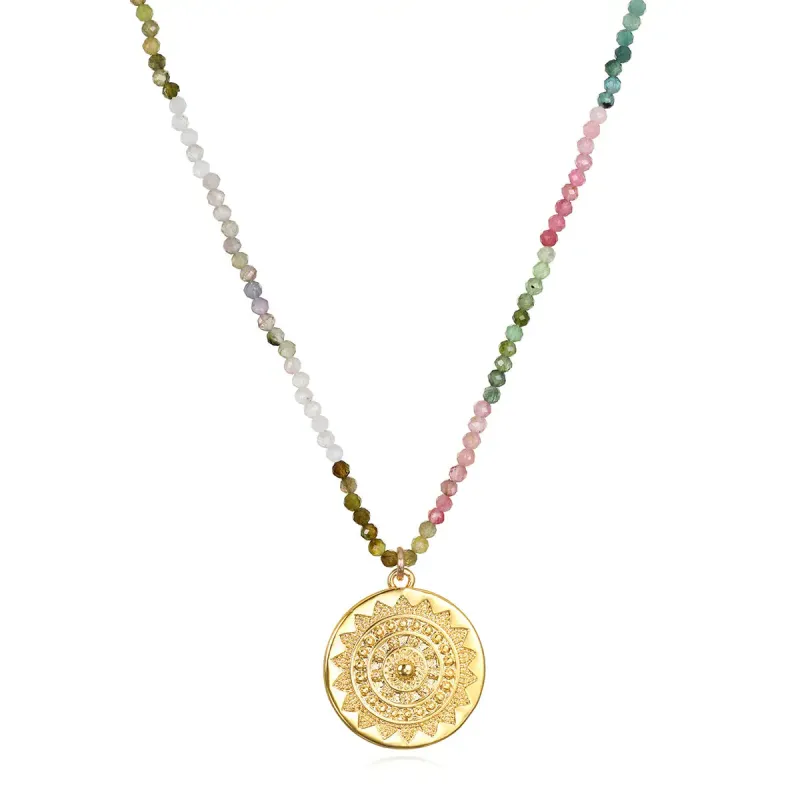 New!  Tourmaline Medallion Necklace sold by Amelia Rose Design