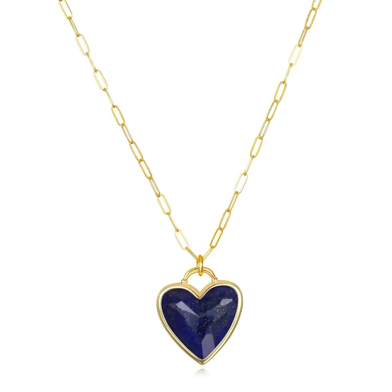 New! Framed Heart Necklace-Lapis sold by Amelia Rose Design