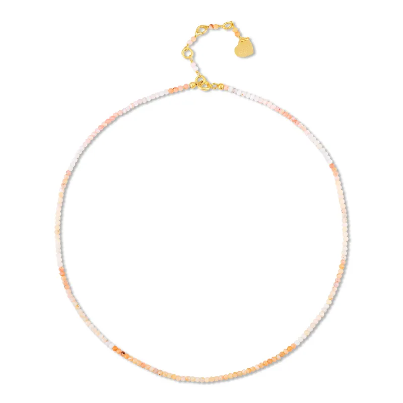 Gemstone Beaded Choker - Pink Opal sold by Amelia Rose Design