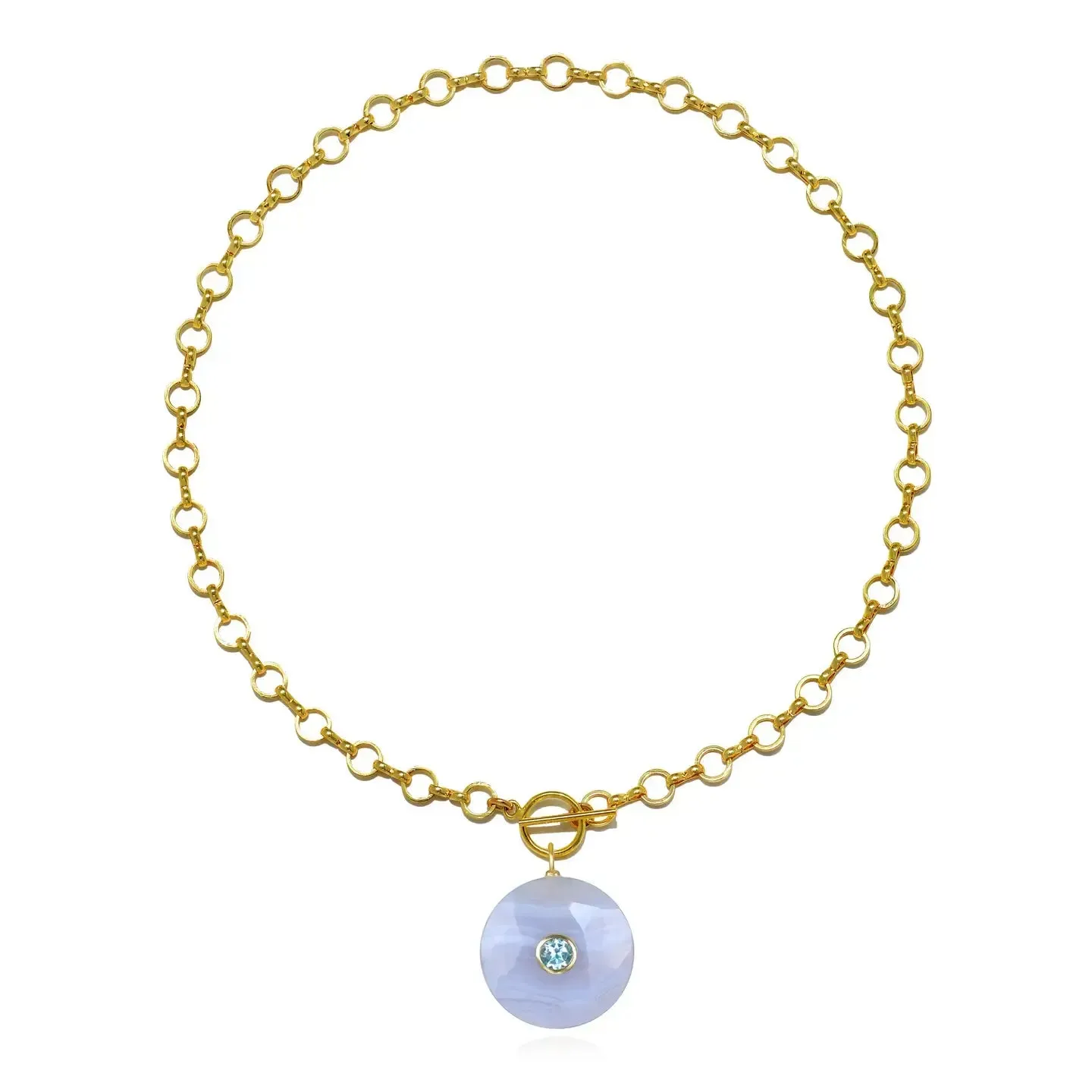 Lace Agate Statement Coin Necklace sold by Amelia Rose Design