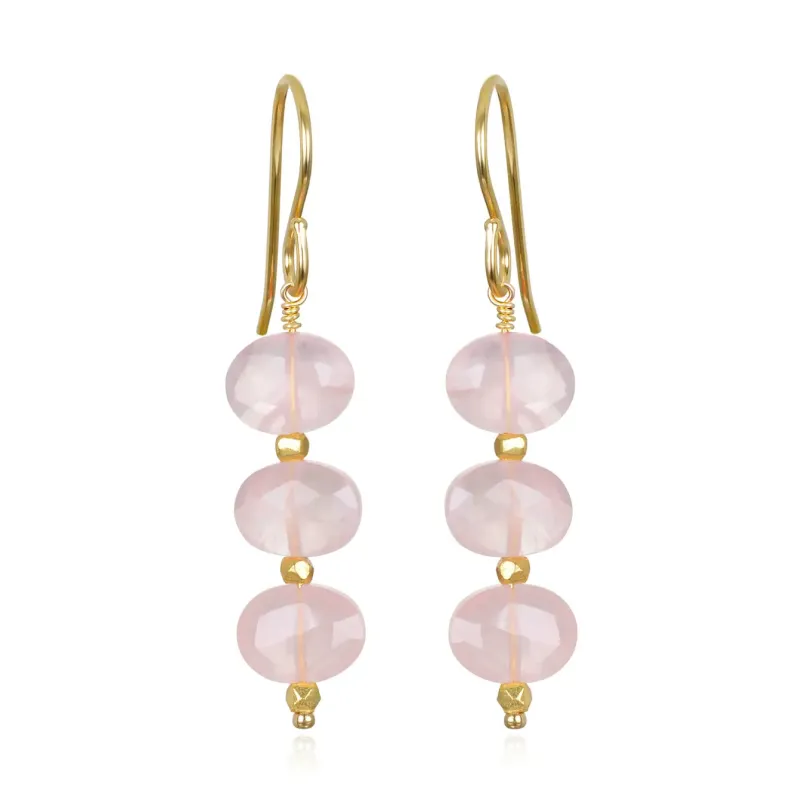 New! Rose Quartz Sparkle Dangles sold by Amelia Rose Design