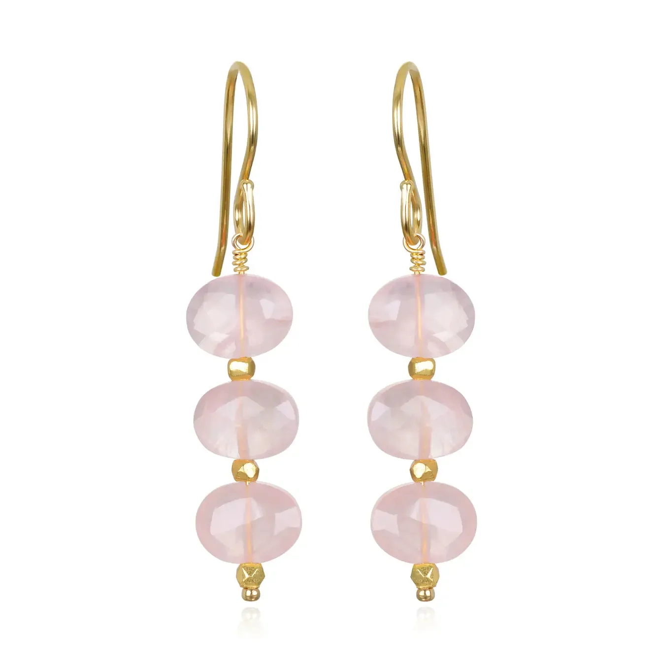 New! Rose Quartz Sparkle Dangles sold by Amelia Rose Design