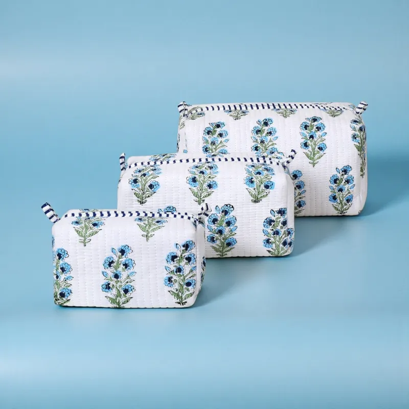 New! Lily Cosmetic Pouches-Blue sold by Amelia Rose Design