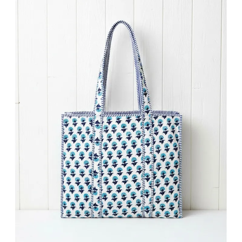 New!  Hydrangea Quilted Tote Bag-Blue sold by Amelia Rose Design