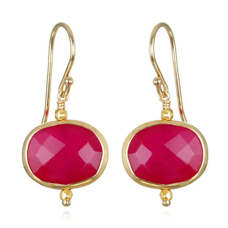 New! Bezeled Drops-Pink Chalcedony sold by Amelia Rose Design