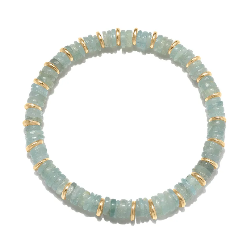 NEW! Heishi Beaded Bracelet-Aquamarine sold by Amelia Rose Design