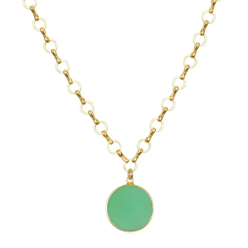 New! Petite Circle Chyroprase Necklace sold by Amelia Rose Design